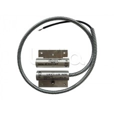 Извещатель охранный точечный магнитоконтактный взрывозащищённый Магнито-контакт Ех ИО102 Al исп.250, с магнитом М-100, с постоянно присоединенным кабелем в металлорукаве (штатно кабель 3х0,75 - 1м), 1Ex d IIC T6 Gb АТФЕ.425119.17