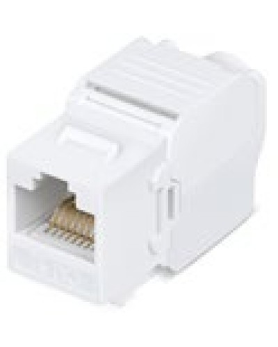 Вставка Keystone Jack RJ-45(8P8C), категория 6, 110 IDC, угол заделки 180 градусов, без инструмента (Toolless), белая в Березниках Модули Keystone Pintop.ru