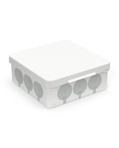 Коробка распред. 60-0303-9003с двухкомп. (HF) белая с серым 100х100х40 (90шт/кор) Промрукав (60-0303-9003с) в Березниках Распределительные коробки Pintop.ru