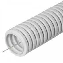 Труба гофрированная ПВХ легкая 350 Н серая с/з д16 (25м/уп) Промрукав (PR.011631М25)