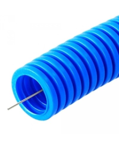 Труба гофрированная ПП тяжёлая 750 Н безгалогенная (HF) синяя с/з д32 (25м/1375м уп/пал) Промрукав (PR02.0058) в Березниках Труба гофрированная Pintop.ru