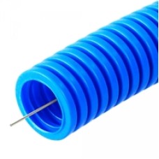 Труба гофрированная ПП Строитель не распространяющая горение с/з синяя д16 (100м/5500м/ уп/пал) Промрукав с