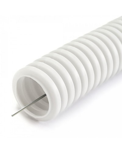 Труба гофр ПЛЛ тяжелая безгалогенная (HF) негорючая (НГ) белая с/з d20 мм (50м/уп) Промрукав (PR02.0398) в Березниках Труба гофрированная Pintop.ru