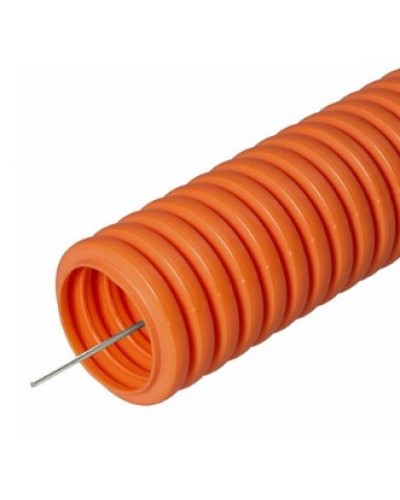 Труба гофрированная ПНД тяжёлая 750 Н безгалогенная (HF) оранжевая с/з д32 (25м/1375м уп/пал) Промрукав (PR.023241о) в Березниках Труба гофрированная Pintop.ru