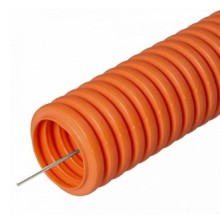 Труба гофрированная ПНД лёгкая 350 Н безгалогенная (HF) оранжевая с/з д32 (25м/1375м уп/пал) Промрукав (PR.023261)