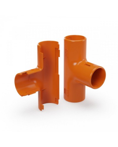 Тройник разборный оранжевый d25 мм (30шт/300шт уп/кор) Промрукав (PR13.1160) в Березниках Повороты, муфты, тройники Pintop.ru