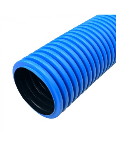 Труба гофрированная двустенная ПНД жесткая тип 1250 (SN26) синяя d110 мм 6м (36м/уп) Промрукав (PR15.01051) в Березниках Труба гофрированная Pintop.ru