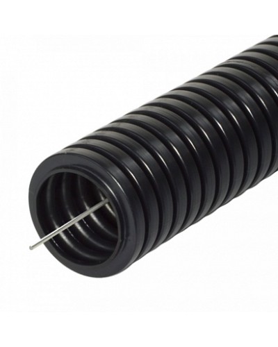 Труба гофрированная ПА стойкая к ультрафиолету (УФ) не распространяющая горение черная с/з д40 (15м/960м уп/пал) Промрукав (PR02.0208) в Березниках Труба гофрированная Pintop.ru