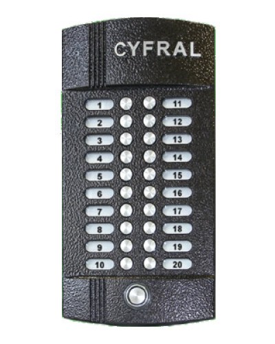 Блок вызова аудиодомофона на 20 абонентов Цифрал M-20M/T в Березниках Блоки вызова многоабонентные Pintop.ru