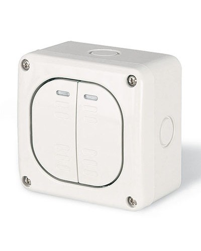 Выключатель однополюсный, двухклавишный, настенный DKC DIS1375022 в Березниках Аксессуары для стоек и шкафов Pintop.ru