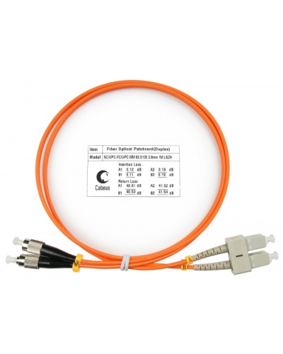 Шнур оптический duplex SC-FC 62,5/125 mm 1м LSZH Cabeus FOP-62-SC-FC-1m в Березниках Патч-корды оптические Pintop.ru