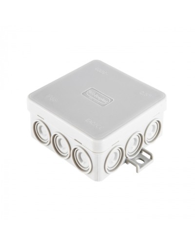 Коробка огн. E110, о/п 85х85х38мм, без галогена, 12 вых., IP55, 4P, серый Экопласт (43155HF-GR) в Березниках Распределительные коробки Pintop.ru