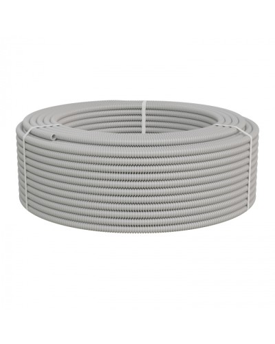 Труба ПНД-FRUF гофрир. тяжелая, с зондом, без галогена, трудногорючая, атмосферостойкая,цвет серый, диам. 16мм (100м) Экопласт (21116HFR-UF) в Березниках Труба гофрированная Pintop.ru