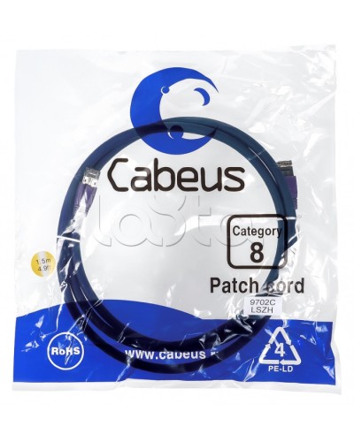 Патч-корд S/FTP Cabeus PC-SSTP-RJ45-Cat.8-10m-LSZH в Березниках Патчкорды (медные) Pintop.ru
