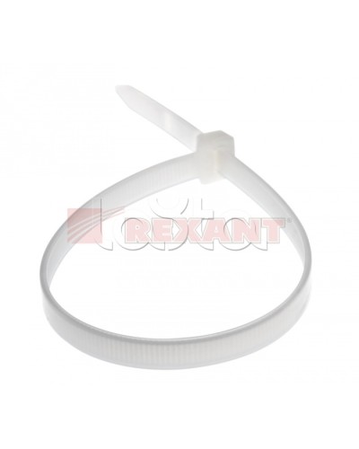 Хомут-стяжка нейлоновый, многоразовый 8x300 мм СКМ-300 белый (100шт/уп) REXANT 07-0309 в Березниках Стяжки-хомуты Pintop.ru