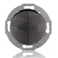 Выключатель двухклавишный Экопласт (схема 5) 10 A, 250 B (черный ) Vintage