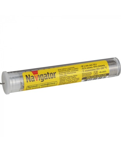 Припой Navigator 93 097 NEM-Pos01-61K-1-F10 (ПОС-61, колба, 1 мм, 10 гр) в Березниках Аксессуары для кабель-канала Pintop.ru