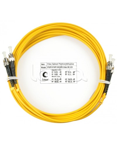 Шнур оптический duplex ST-ST 9/125 sm 20м LSZH Cabeus FOP(d)-9-ST-ST-20m в Березниках Патч-корды оптические Pintop.ru