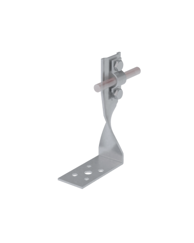 Угловой держатель болтовой скрученный для прутка Ø 5-10 мм H70 мм CU КМ-Профиль (UDBS-H70-D5-10 CU) в Березниках Монтажные материалы Pintop.ru