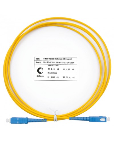 Шнур оптический simplex SC-SC 9/125 SM 2 м LSZH Cabeus FOP(s)-9-SC-SC-2M в Березниках Патч-корды оптические Pintop.ru