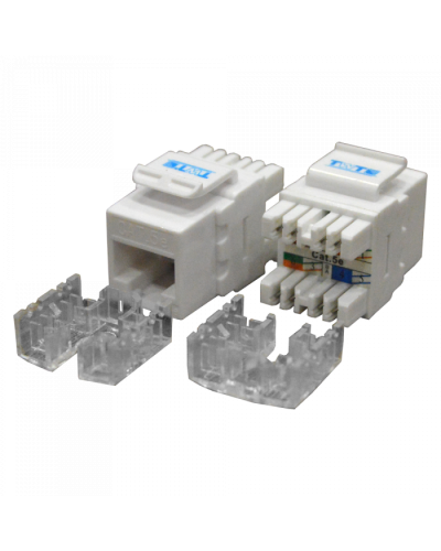 Модуль Keystone RJ45, Cat.5E, UTP, 180 градусов, белый TWT (TWT-OK45UTP180/5E-WH) в Березниках Модули Keystone Pintop.ru