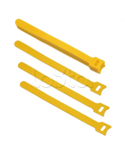 Хомут для кабеля, липучка с мягкой застежкой, 180x14 мм, желтый (10 шт.) Cabeus CLAMP-180-YL в Березниках Стяжки-хомуты Pintop.ru