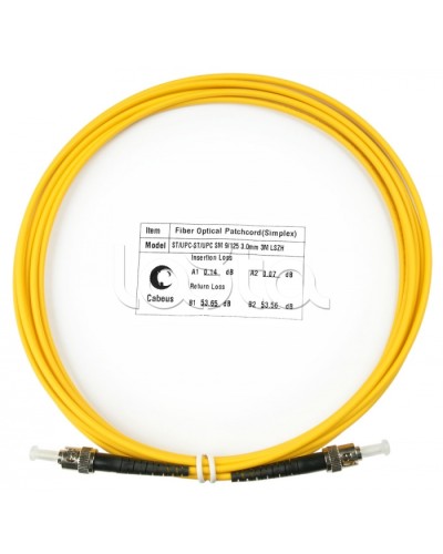 Патч-корд волоконно-оптический SM 9/125 simplex ST-ST LSZH (3 м) Cabeus FOP(s)-9-ST-ST-3M в Березниках Патч-корды оптические Pintop.ru