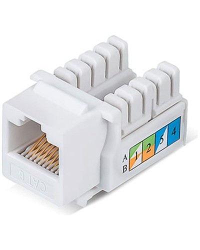 Модуль Keystone Jack RJ-45(8P8C), UTP неэкранированный, CAT 6, тип 90 градусов, белый REXANT PRO 02-0254 в Березниках Модули Keystone Pintop.ru
