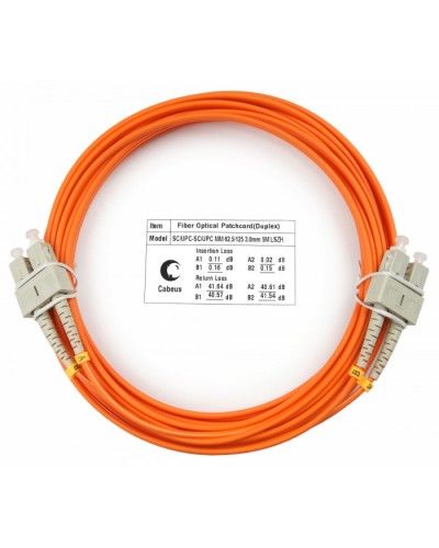 Шнур оптический duplex SC-SC 62,5/125 mm 5м LSZH Cabeus FOP-62-SC-SC-5m в Березниках Патч-корды оптические Pintop.ru