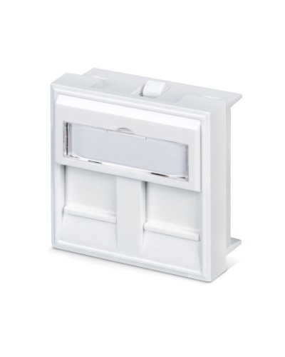 Вставка 45x45 (Mosaic) для 2 модулей формата Keystone Jack с маркером (FP-45-2M) Пожтехкабель СКС (202-032) в Березниках Модули Keystone Pintop.ru