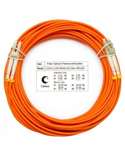 Шнур оптический duplex LC-LC 62,5/125 mm 20м LSZH Cabeus FOP-62-LC-LC-20m в Березниках Патч-корды оптические Pintop.ru