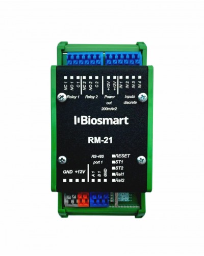 Релейный модуль BioSmart RM-21 OSDP в Березниках Контроллеры СКУД BioSmart Pintop.ru