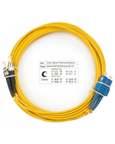 Шнур оптический duplex SC-ST 9/125 sm 20м LSZH Cabeus FOP(d)-9-SC-ST-20m в Березниках Патч-корды оптические Pintop.ru