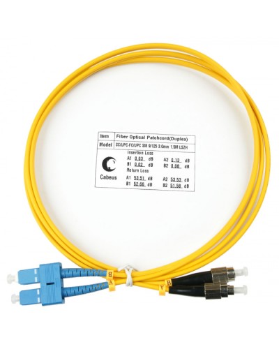 Шнур оптический duplex SC-FC 9/125 sm 1,5м LSZH Cabeus FOP(d)-9-SC-FC-1,5m в Березниках Патч-корды оптические Pintop.ru