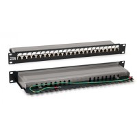 Патч-панель 19", 1U, 24 порта RJ-45 полн. экран., категория 6, Dual IDC, цвет черный Hyperline PP3-19-24-8P8C-C6-SH-110D