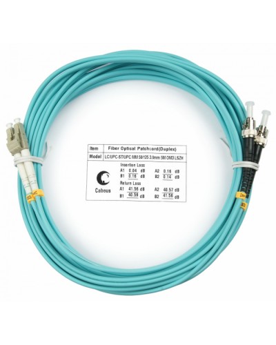 Шнур оптический duplex LC-ST 50/125 mm OM3 25м LSZH Cabeus FOP-50-LC-ST-25m в Березниках Патч-корды и пигтейлы Pintop.ru