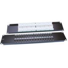 Патч-панель 19", 2U, 48 портов RJ-45, категория 5e, Dual IDC, ROHS, цвет черный Hyperline PP3-19-48-8P8C-C5E-110D