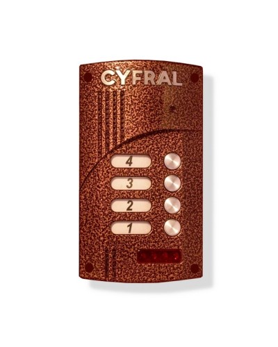 Блок вызова видеодомофона на 4 абонента со встроенным коммутатором Цифрал M-4.1M/VC в Березниках Блоки вызова многоабонентные Pintop.ru