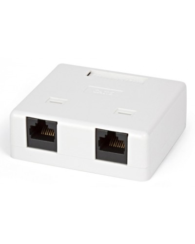 Розетка компьютерная RJ-45(8P8C) Hyperline SB1-2-8P8C-C6-WH в Березниках Розетки компьютерные и телефонные Pintop.ru