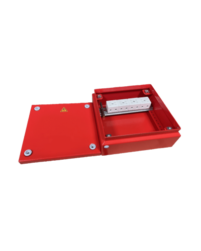 Коробка распределительная огнестойкая КРОПС, IP55, габаритные размеры 150х150х80 мм, для кабелей сечением до 10 мм2, 6 клемм КМ-Профиль (FRJB-KM-ST5-10-06-КРОПС-IP55) в Березниках Распределительные коробки Pintop.ru